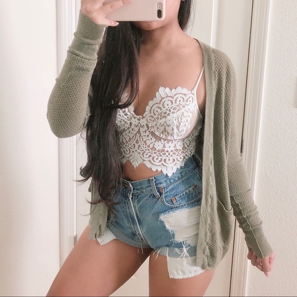 American Eagle Outfitters Sweaters - American Eagle light weight green cardigan